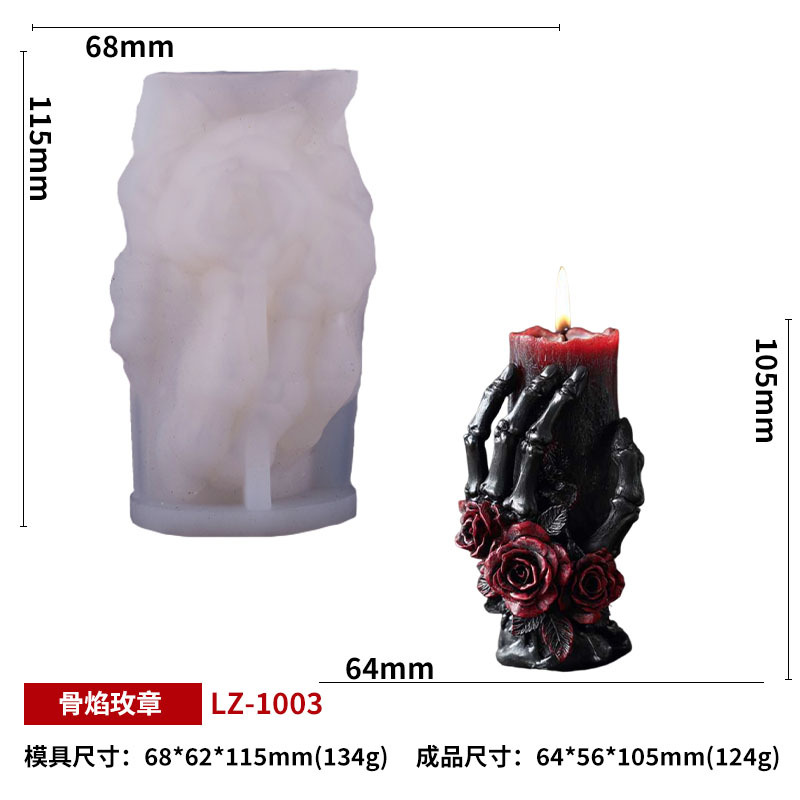 Bone Hand Series Fragrance Candle Silicone Mold DIY Halloween Skull Candle Horrifying Skeleton Hand Mold