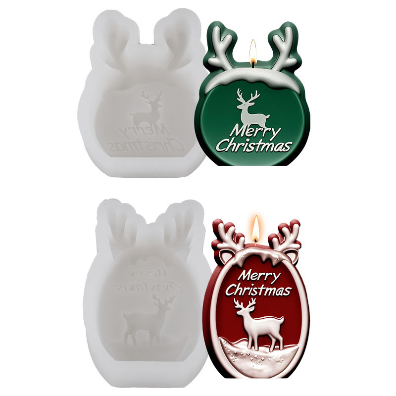 Elk-scented candle silicone mold, Christmas DIY handmade candle decorative item silicone mold