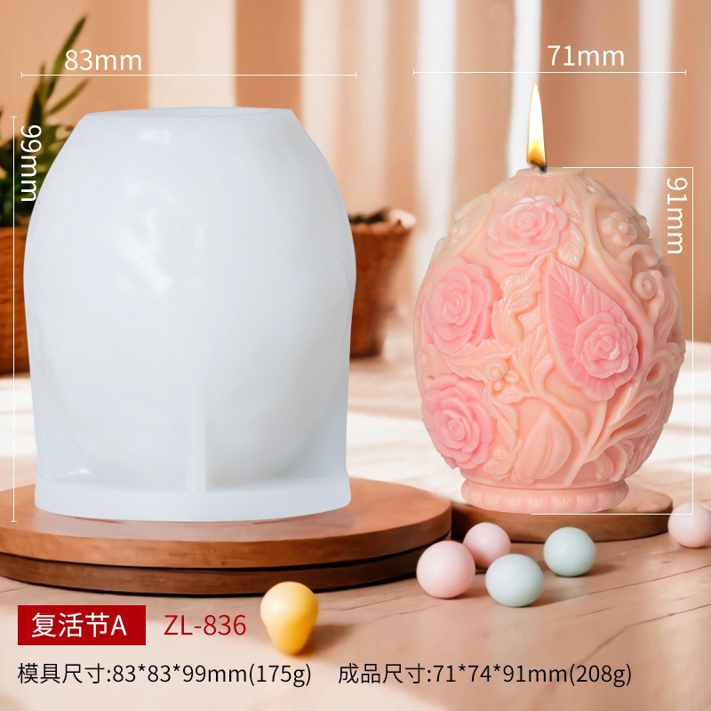 Tulip scented candle silicone mold - Rose DIY Easter decoration candle mold