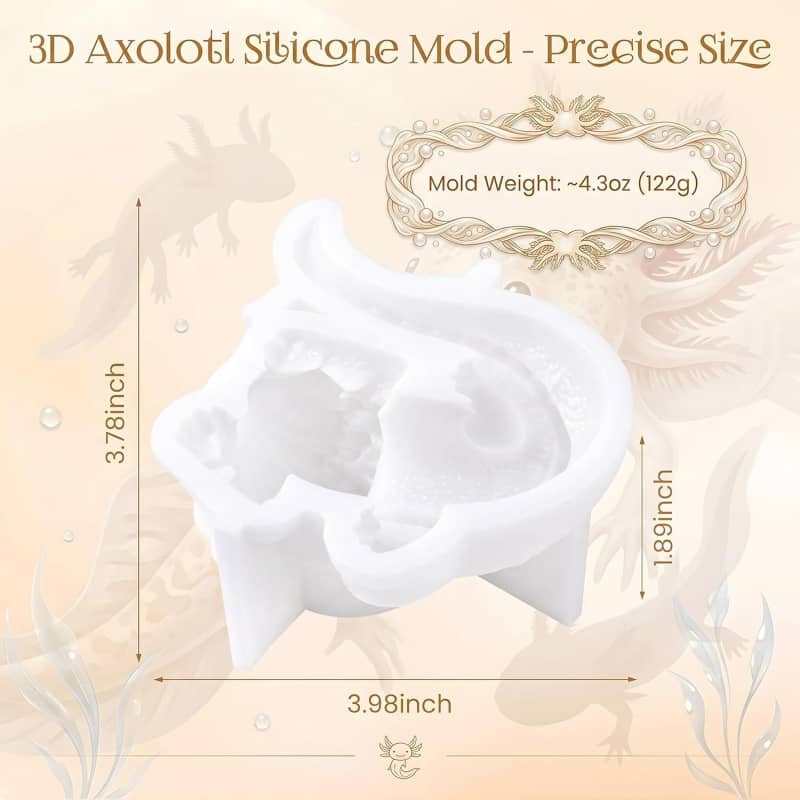 Axolotl Resin Molds Silicone, 3D Chameleon Silicone Molds | Long Tail Epoxy Resin Mold Thickened Deep Animal Epoxy Mold for Art Crafts,