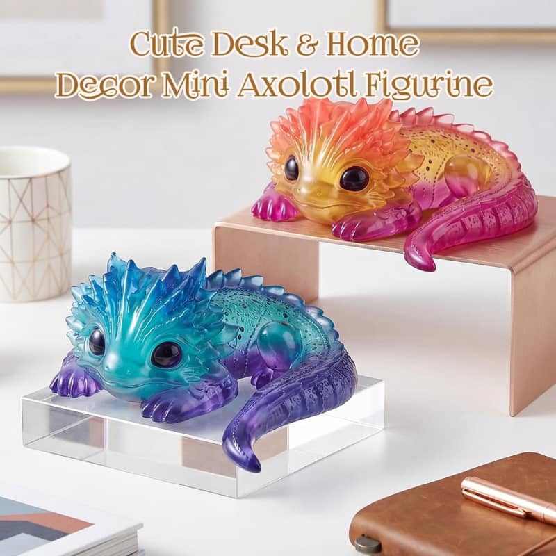 Axolotl Resin Molds Silicone, 3D Chameleon Silicone Molds | Long Tail Epoxy Resin Mold Thickened Deep Animal Epoxy Mold for Art Crafts,