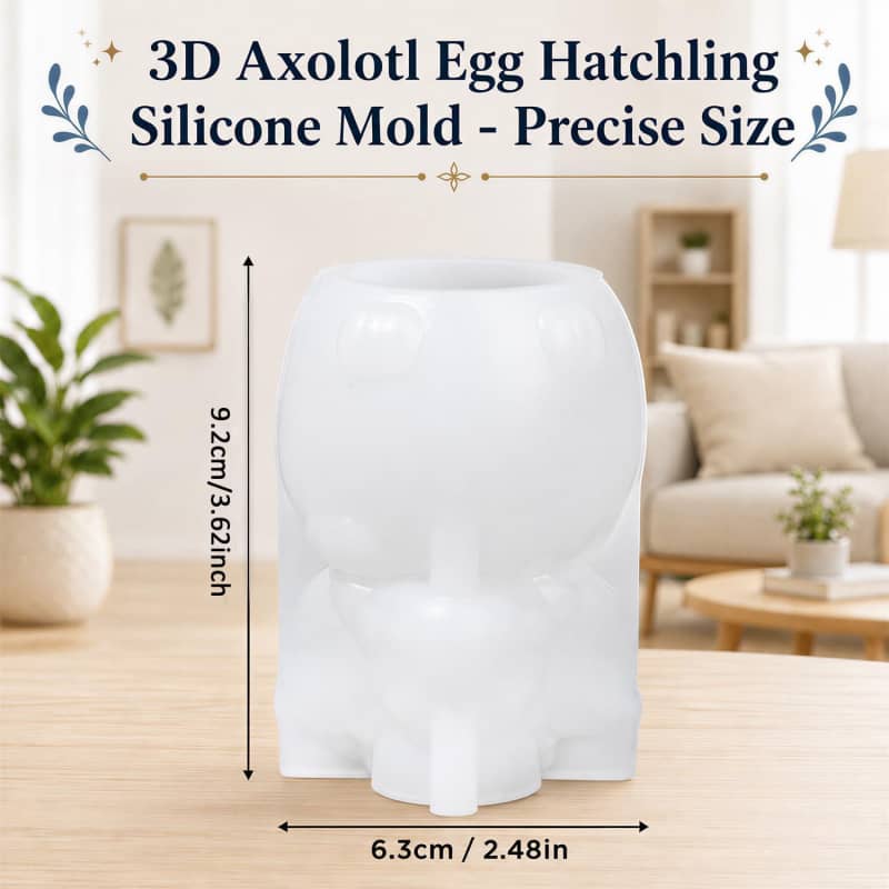 3D Axolotl Silicone Resin Mold, Axolotl Egg Hatchling Silicone Mold | 3.6 x 2.5inch Epoxy Resin Axolotl Mold for Craft