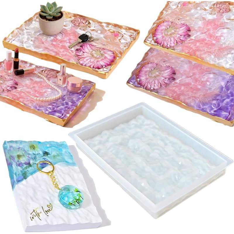 Deep Rectangle Coaster Silicone Molds | 3D Coaster Mold for Resin Casting, Flower Bouquet Preservation, DIY Art Craft, Cup Mats, Storage Tray, Soap 