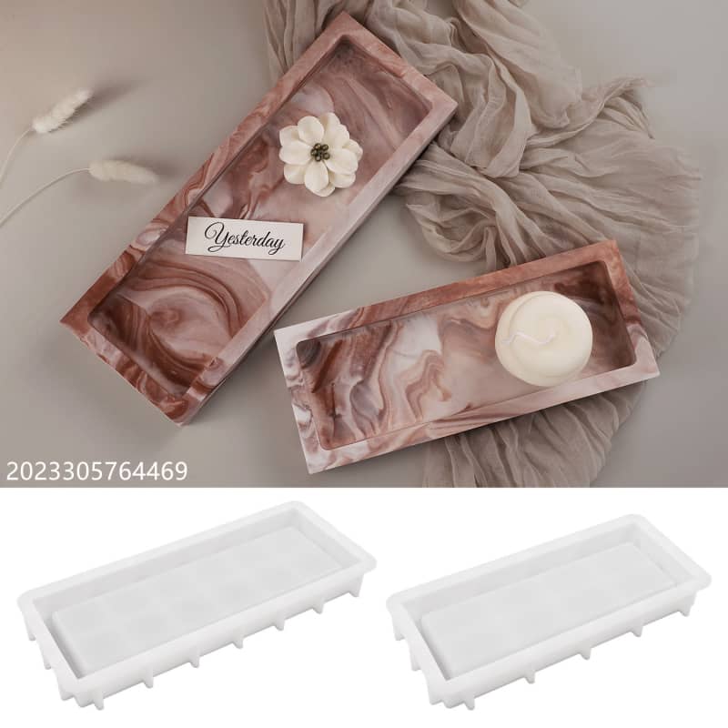 Rectangular Silicone Tray Mold for Epoxy Resin | Large Tray Molds for Casting, Concrete, Plaster, Container, Jewelry Holder, Soap Dish, Storage Box, Trinket, Candle Holder(S / L)