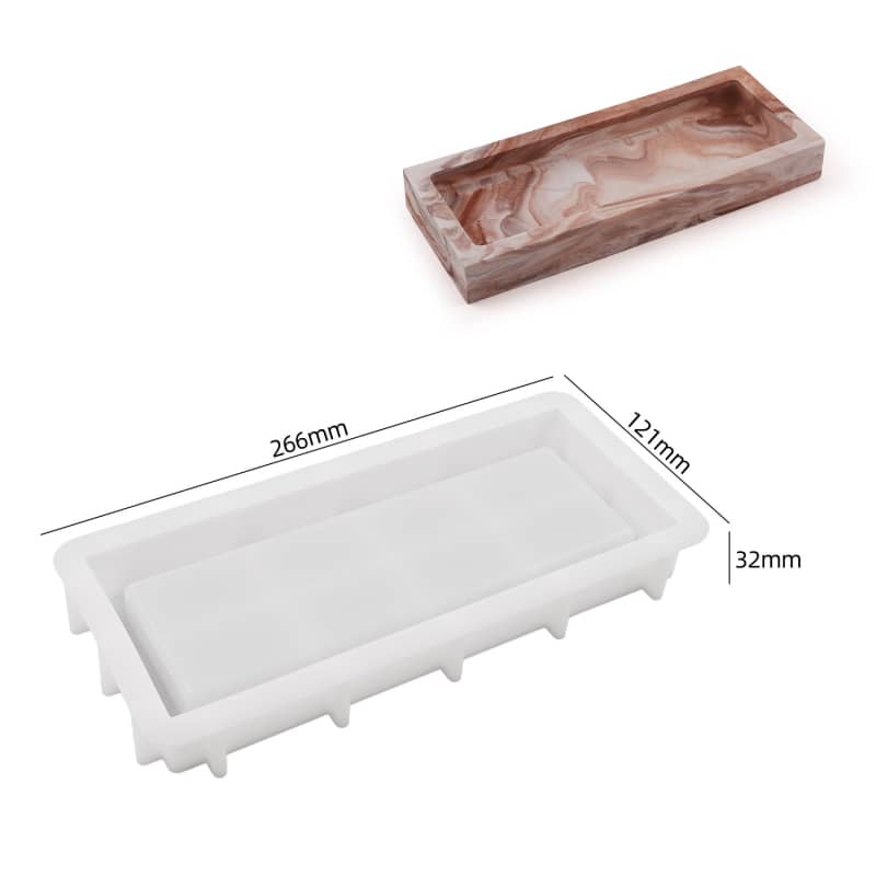 Rectangular Silicone Tray Mold for Epoxy Resin | Large Tray Molds for Casting, Concrete, Plaster, Container, Jewelry Holder, Soap Dish, Storage Box, Trinket, Candle Holder(S / L)